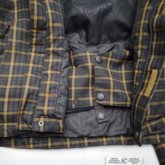 Helly Hansen Ladies Size Small Black & Gold Check Full Zip Snowboard Jacket - Picture 7 of 16